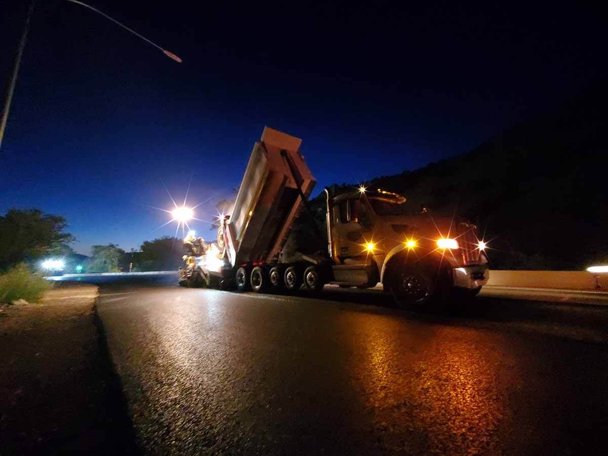 Night Paving in American Fork Canyon