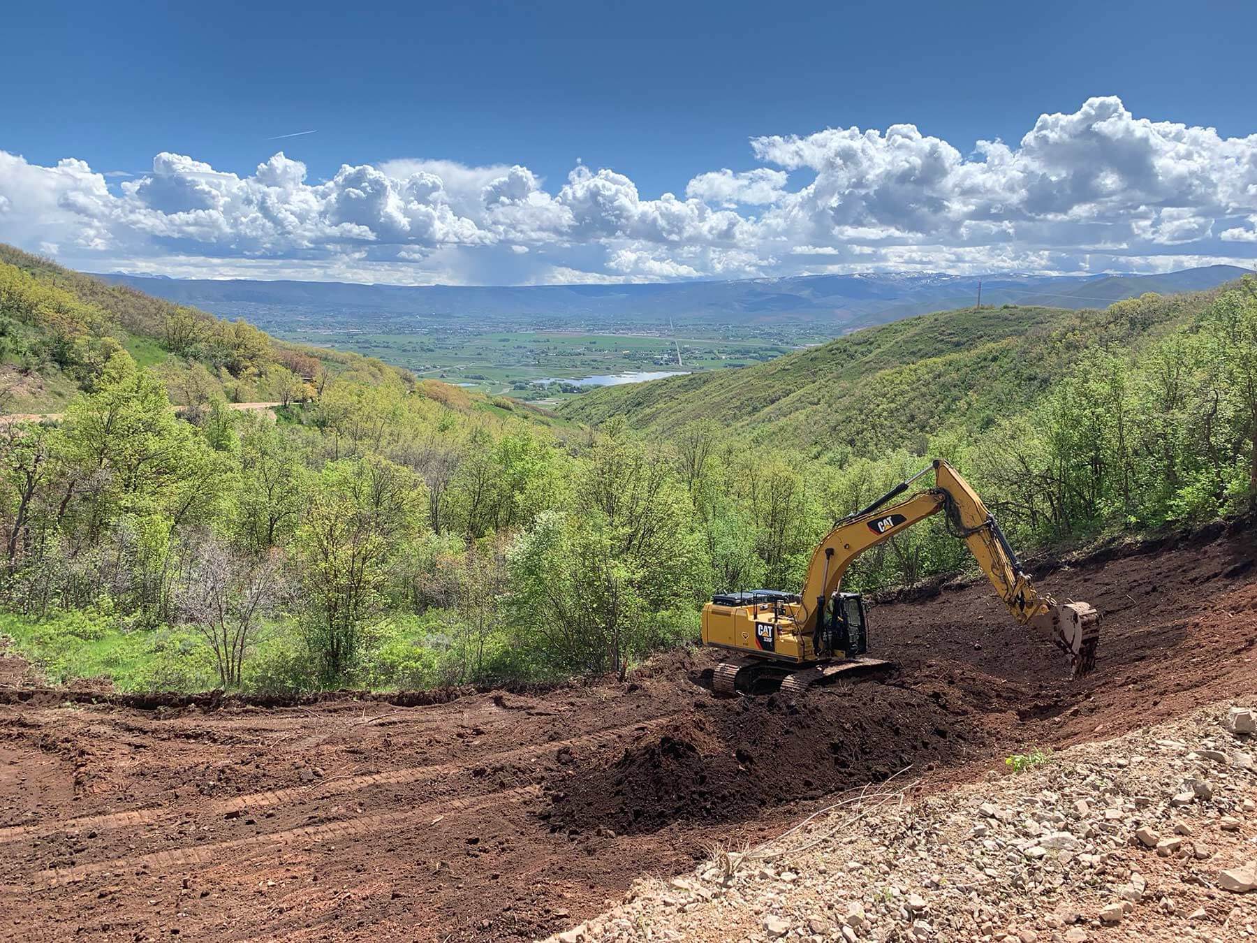 Excavation work at Cascade Springs road