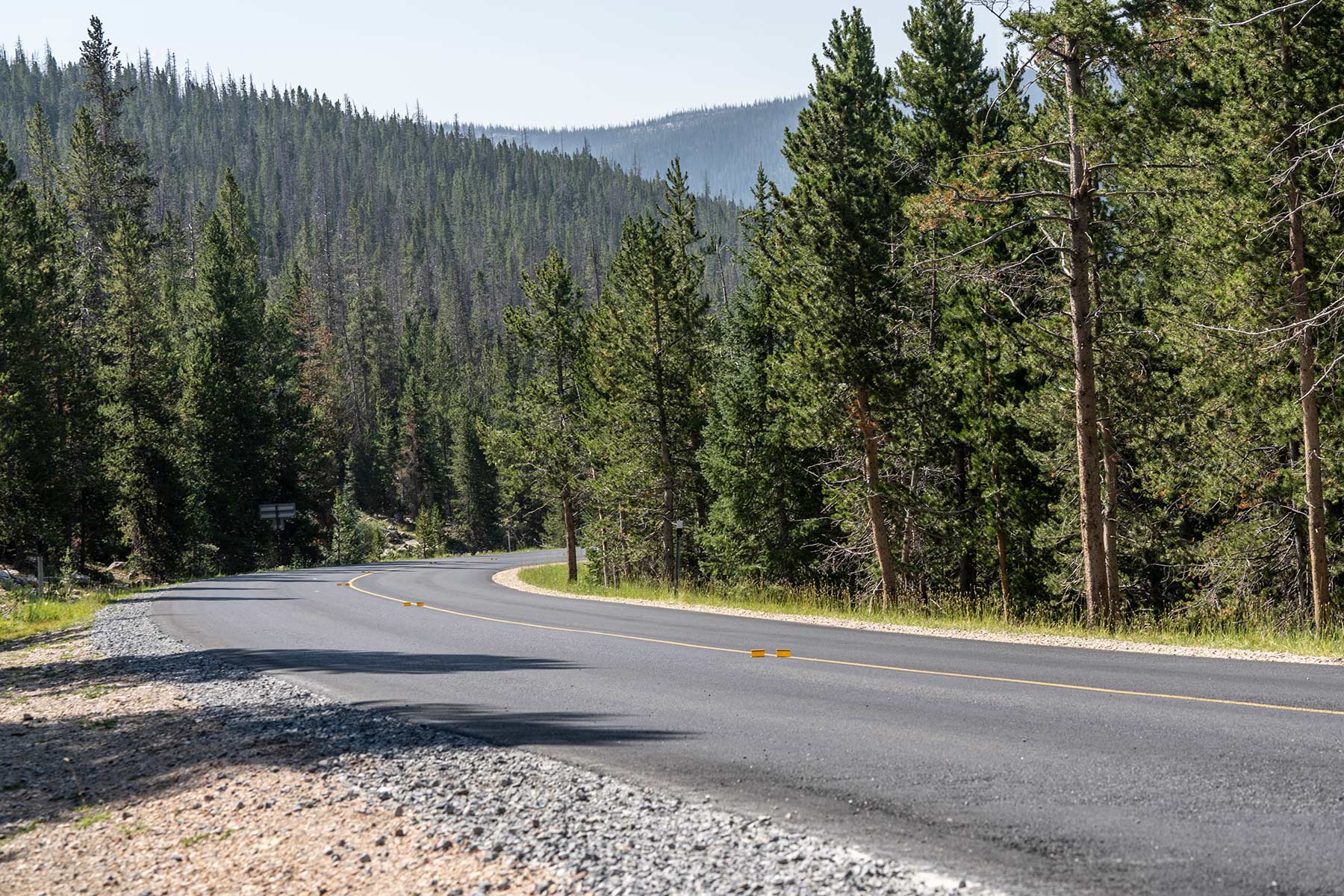 Asphalt pavement resurfacing on Mirror Lake Highway SR-150