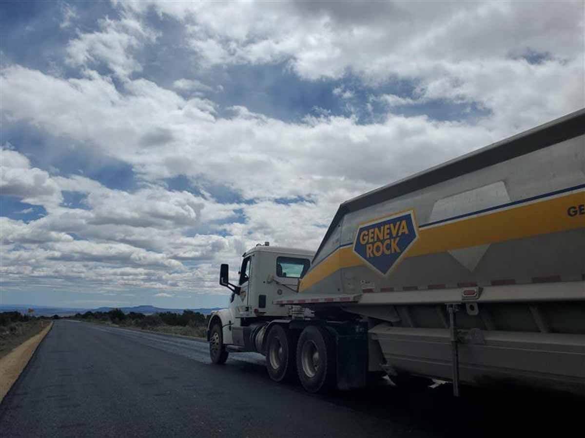 Hiawatha Utah asphalt paving belly dump delivery
