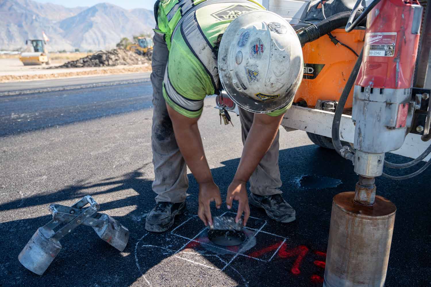 Provo Airport Taxiway paving asphalt quality control